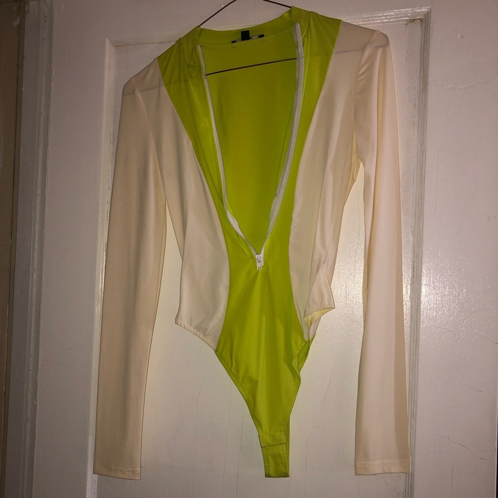 Neon color block bodysuit